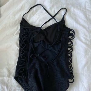Black one piece swimsuit